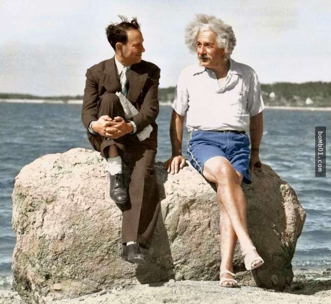 31張代表過去歷史的「珍稀舊照片」，大家都第一次看到穿短褲的愛因斯坦長這樣呢！