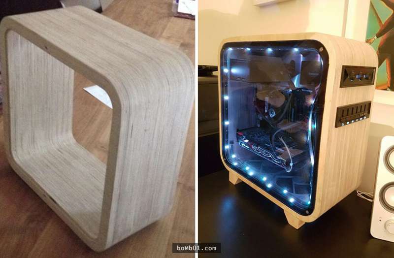 他買了木框要開始DIY成「電腦主機」時根本沒人相信能辦到，然而看到完成品時大家都立馬動手做了！
