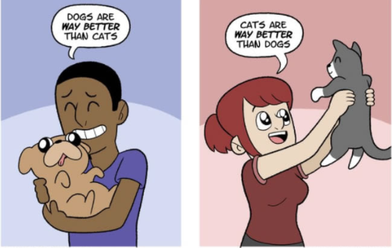 養狗和養貓的差別超大　6張「精準畫出日常」的對比圖