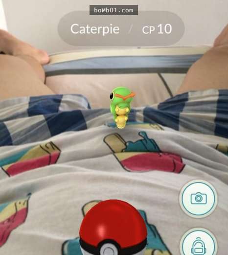 他玩《Pokémon GO》時看到伊布出現超驚喜，但當發現「伊布是跨坐在正妹大腿上」…網友全都暴動了啊！