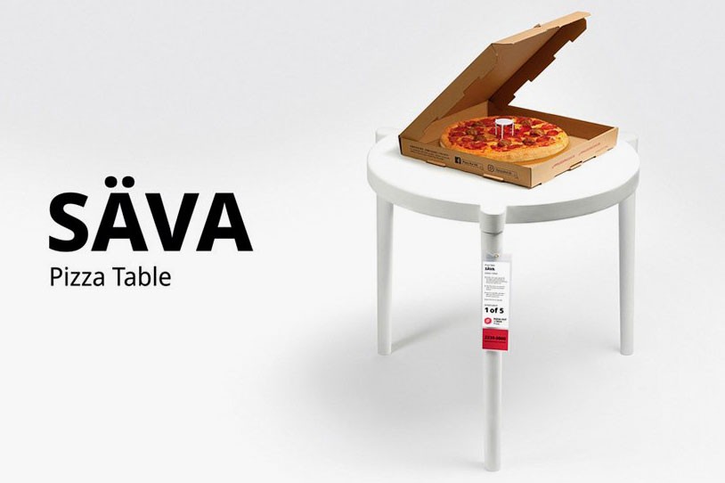 太有梗！IKEA放大披薩中的「三角架」　完美變身小圓桌：剛好可放一個披薩