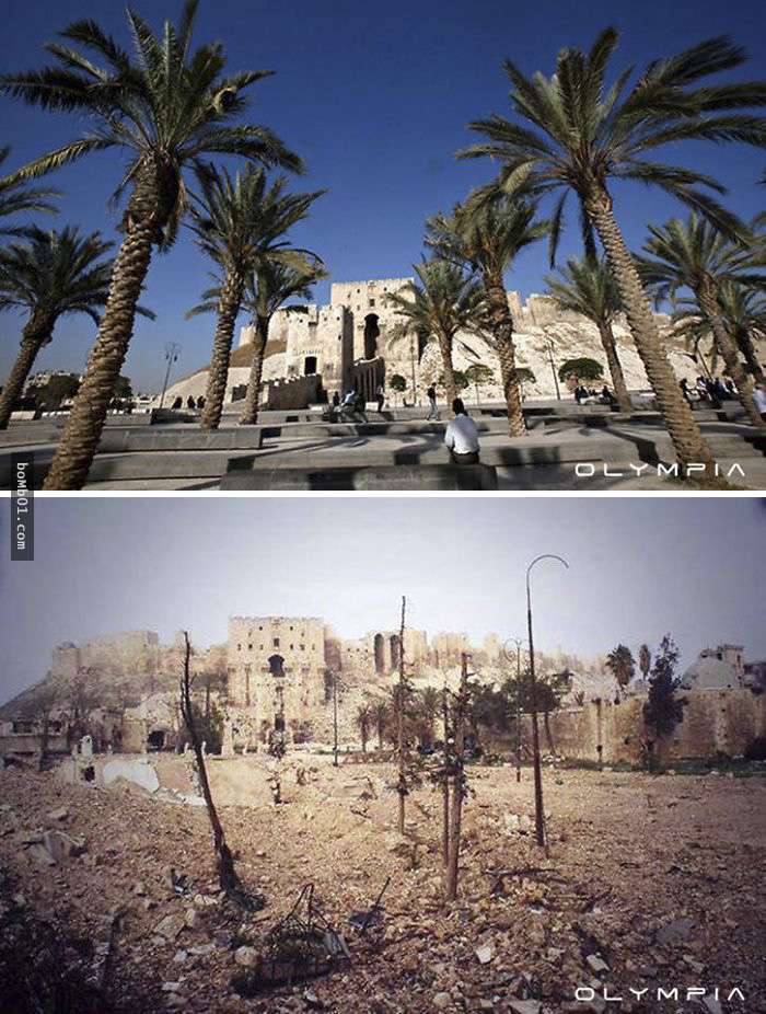 30張敘利亞「戰爭之前VS之後」的照片，整座最大的城市現在已經被摧毀得慘不忍睹！