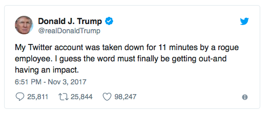 川普推特帳號「神隱11分鐘」引發網友議論，原來是推特員工「早就看他不爽」了！