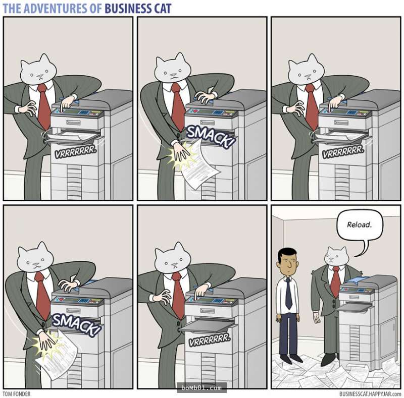 26張會讓你超慶幸「好險你的老闆不是一隻貓」的爆笑無厘頭插畫。