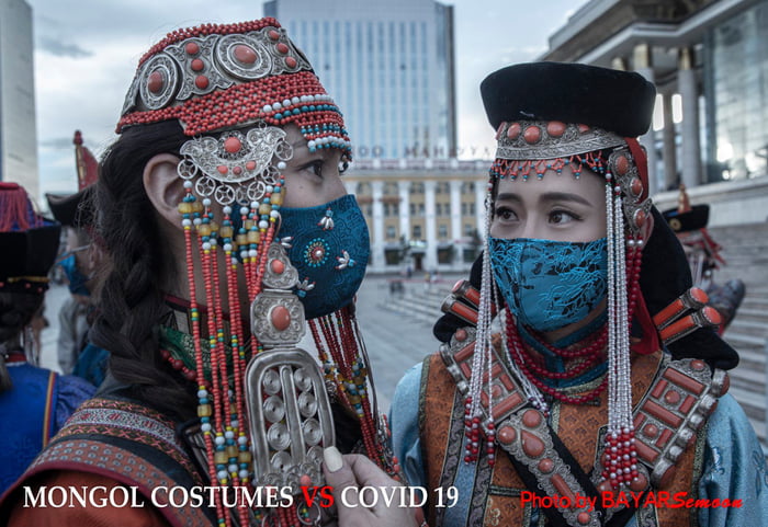 最美口罩！　蒙古文化活動「戴上口罩舉辦」　完美融入傳統服飾：看了都想戴