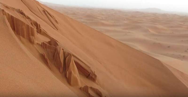 網友在撒哈拉沙漠用力一挖　流沙瞬間變迷人藝術超療癒