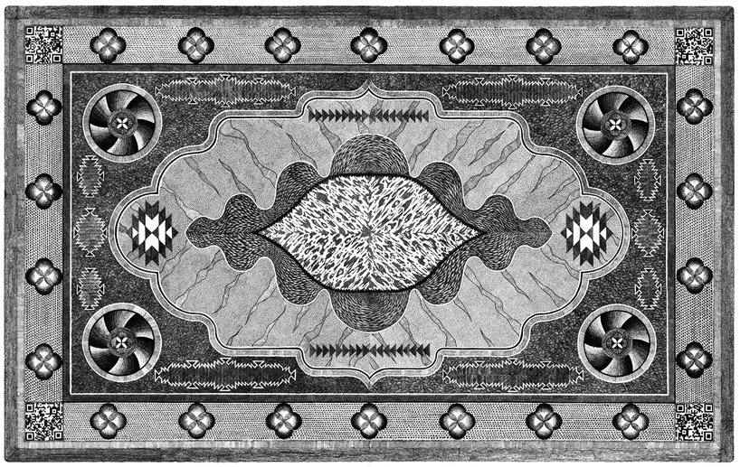 神人用原子筆畫出「世界上最複雜的地毯」　全手繪創作「花1年半」才完成