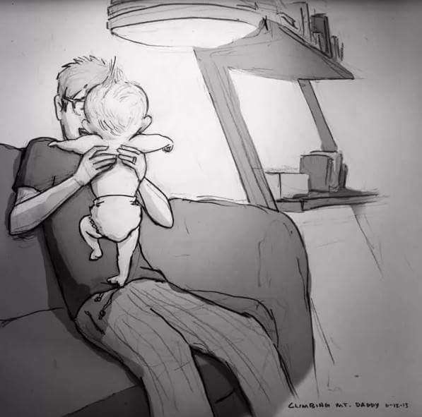 暖男用插畫紀錄「365天的相愛日常」　寶寶出生後的生活更有愛