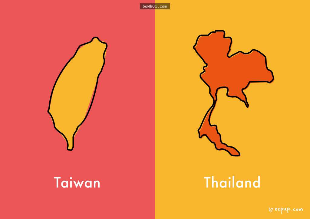 10張讓全世界終於搞懂「台灣」與「泰國」原來不是同一個國家的差異對比圖！
