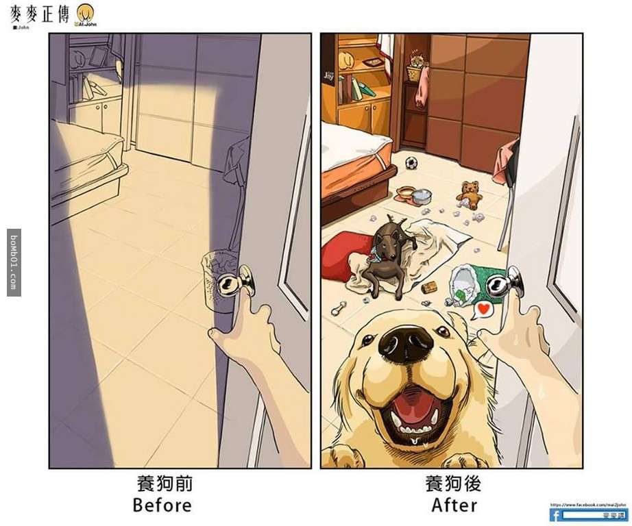 台灣插畫家把家裡養寵物的前後改變畫出來，每一張圖都會讓你深感共鳴！