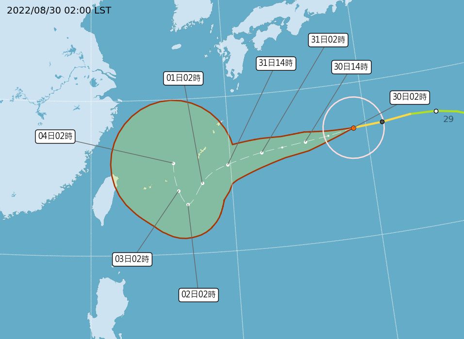 「今年最強颱風」軒嵐諾繼續增強！　週三晚變天...暴風圈侵襲率上升