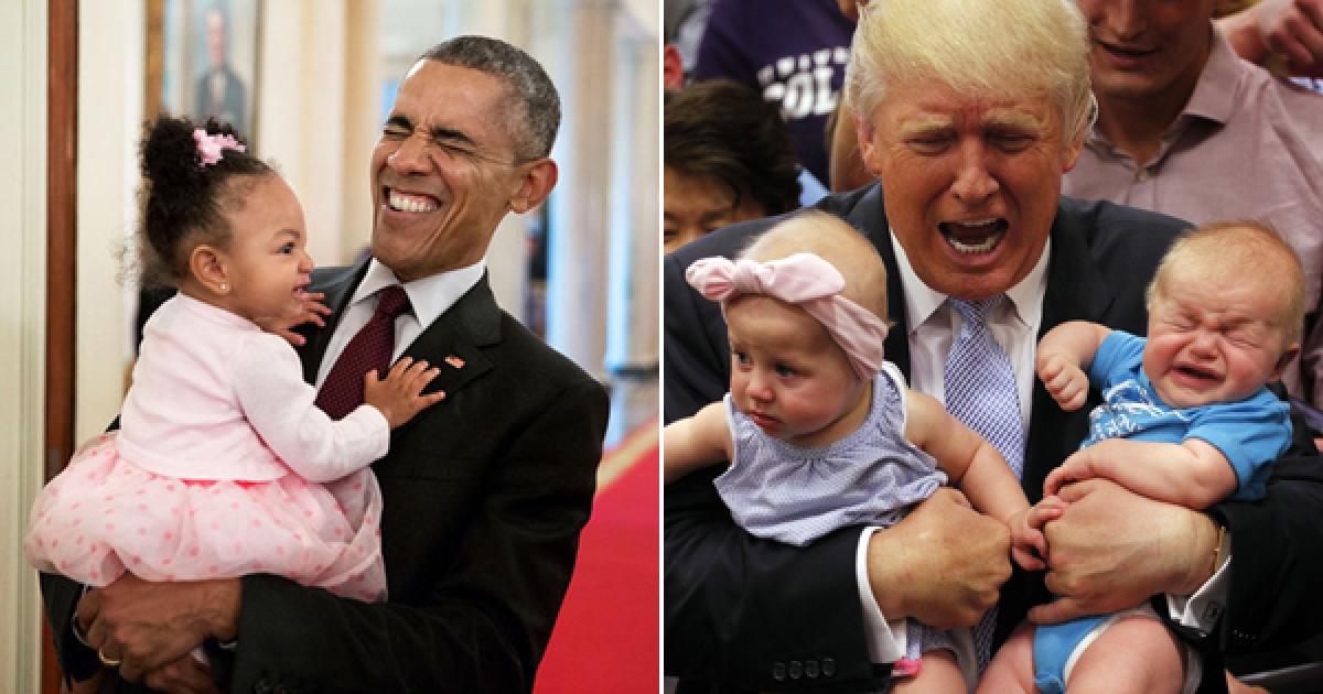 美國新舊任總統「歐巴馬與川普」哪裡不一樣？來看看他們跟小孩相處的方式後就知道了…