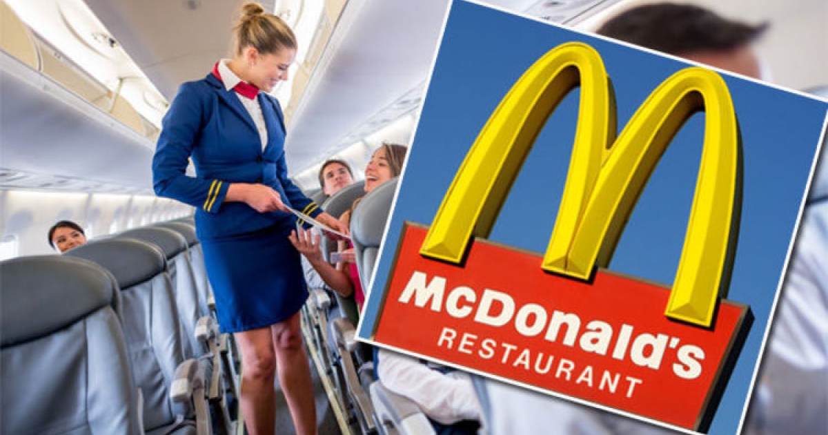 麥當勞衝上35000英呎高空服務顧客，幻想飛機上會出現麥當勞的人願望都成真了！