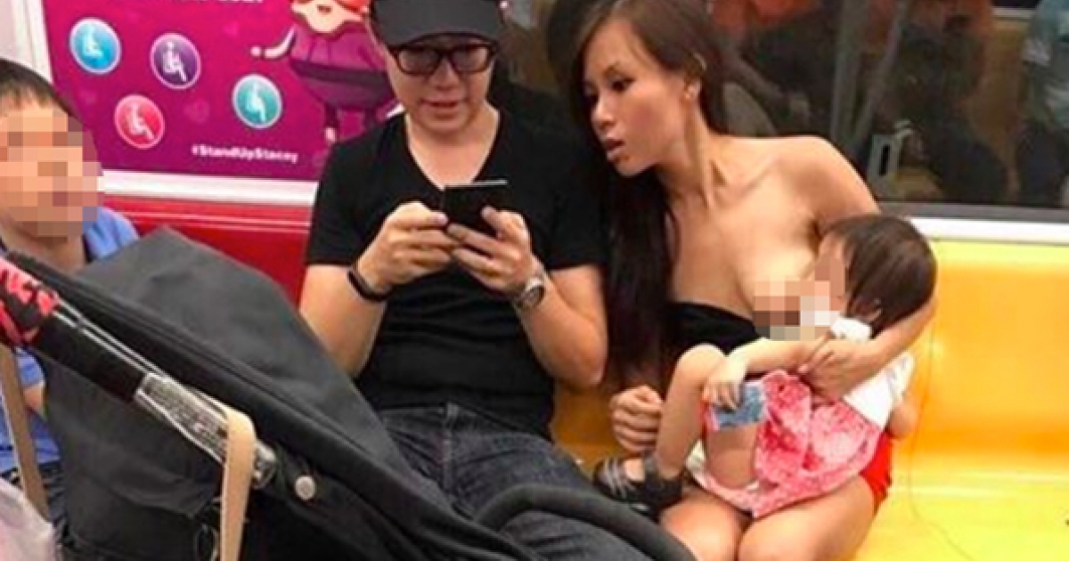 新加坡辣媽在車廂裡當眾露球餵母乳引起爭議，但她只用「13個字」就讓酸民都閉嘴了！