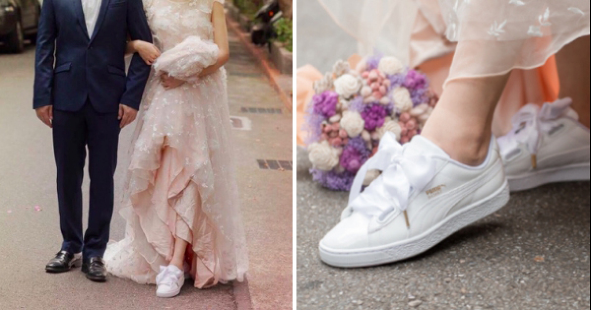 今年最夯風潮「穿婚紗混搭運動鞋」，這雙神百搭運動鞋每個女孩都該有一雙！