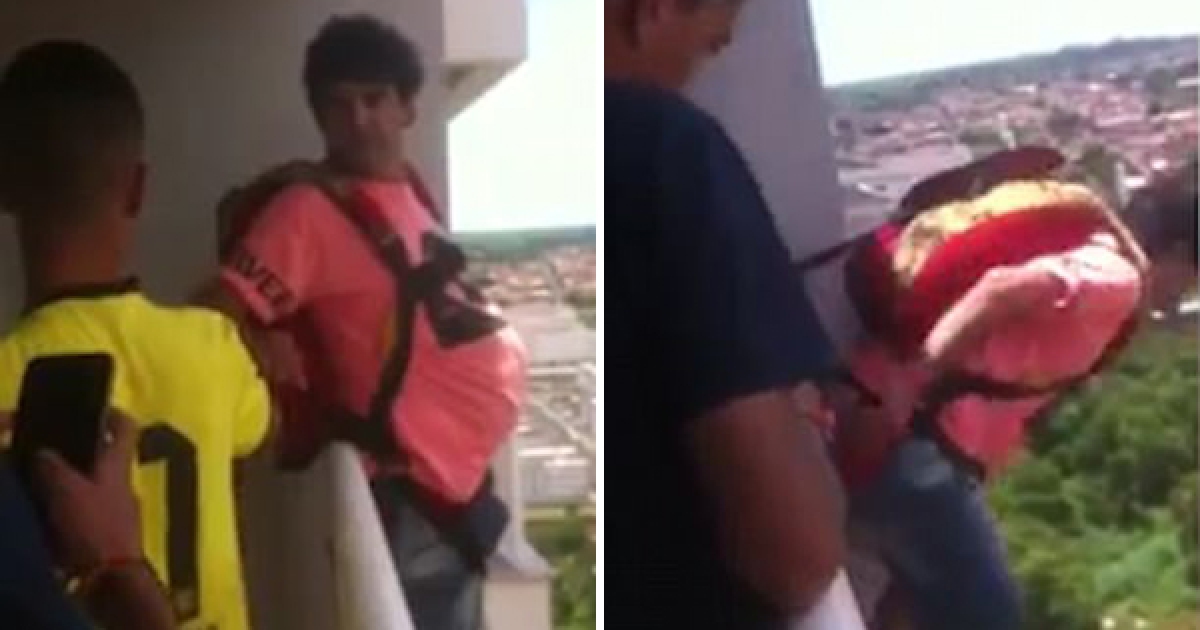 這個男子從網路買了一個降落傘，結果從自家陽台一跳下去…妻兒都嚇哭了！
