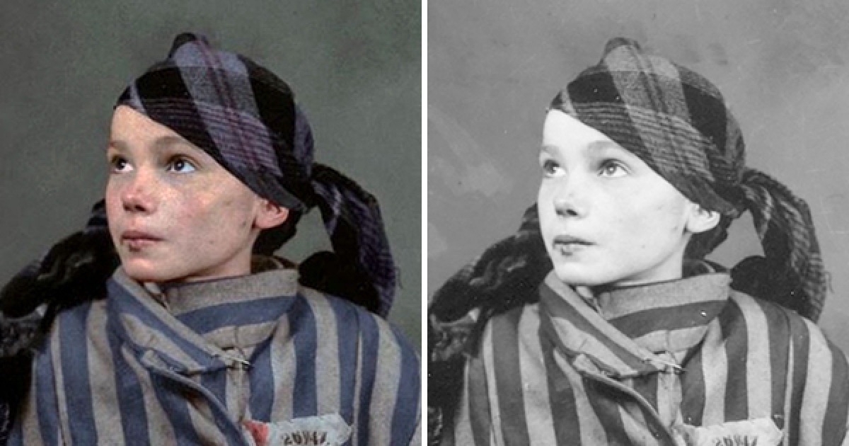 這些照片原來是黑白的？　藝術家賦予「歷史照」新色彩　14歲集中營女孩的遺照令人動容了