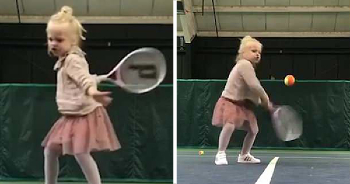 4歲女童打網球「小碎步」太可愛　超認真讓網友笑開懷：未來的網球巨星