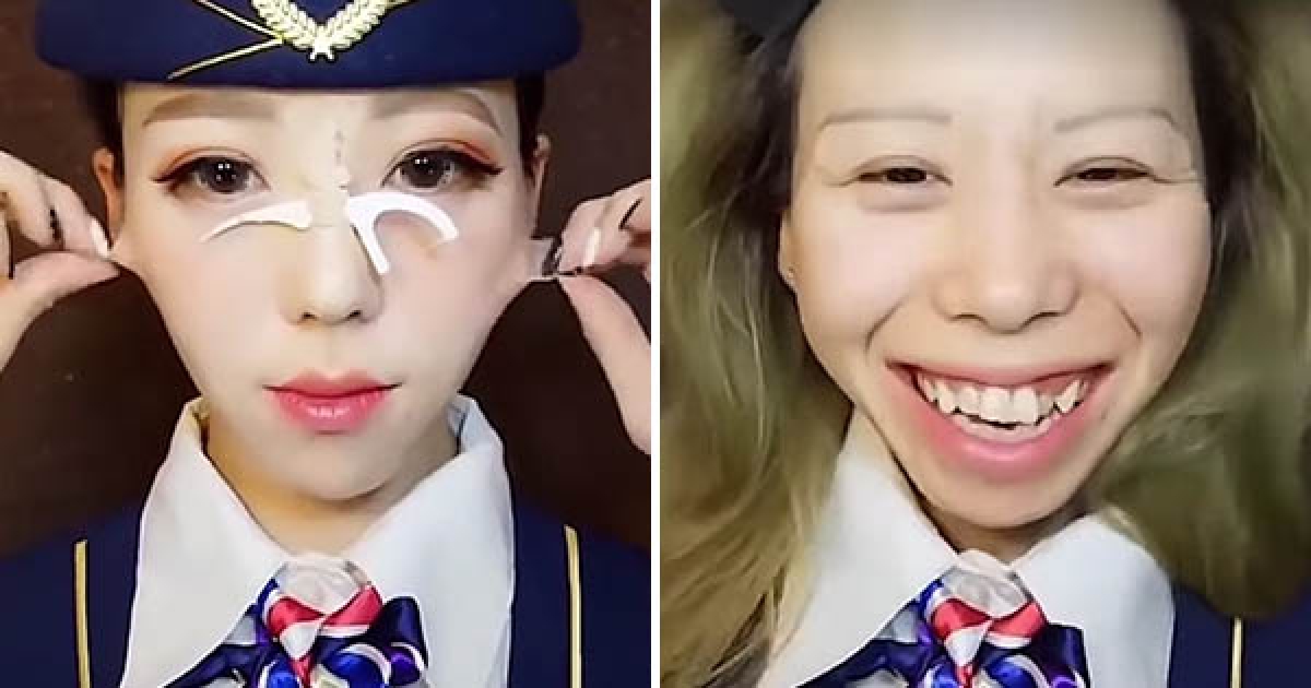 正妹卸妝竟然是「先拆鼻子」　亞洲最狂變臉術讓網友越看越怕