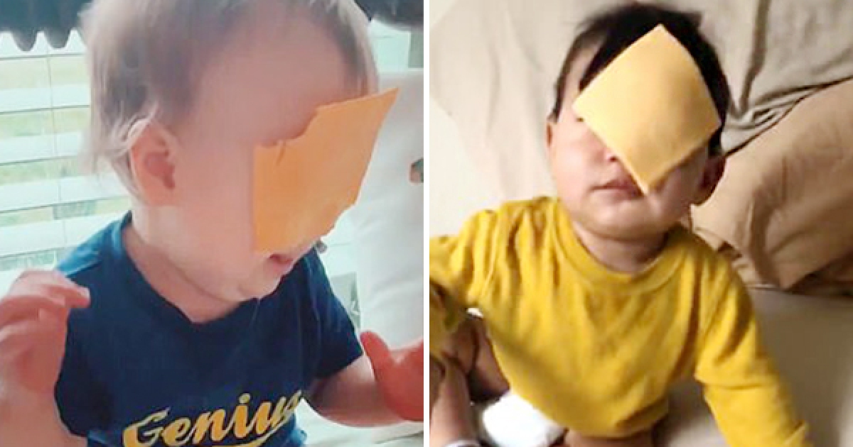家長瘋玩超奇怪「起司甩臉」挑戰　拍照PO「寶寶的反應」讓人傻眼