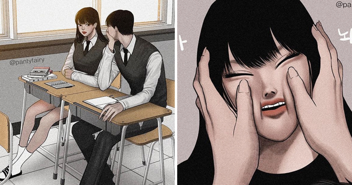 韓國「初戀系」情侶插畫爆紅　網友看畫家日常照片直呼：人長得超正